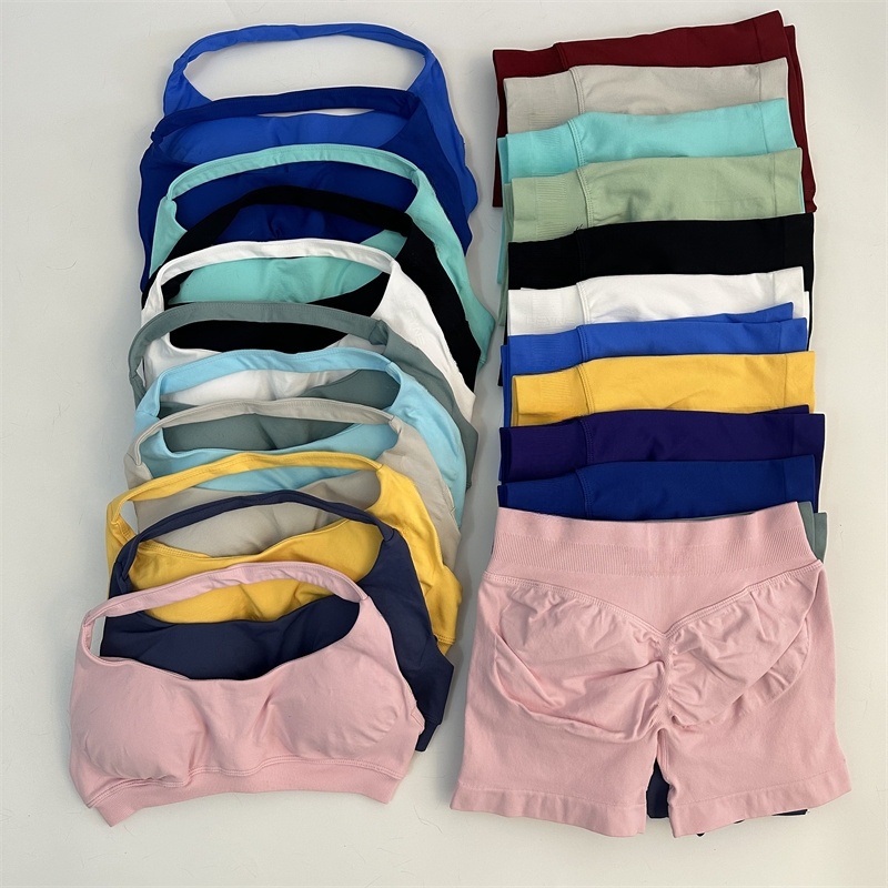 Yoga Fitness Kleidung - 2PCS Seamless Yoga Set Shorts Set