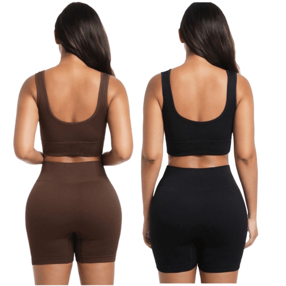 2pcs High Waist Design Ribbed  - Yoga Fitness Class recension och pris