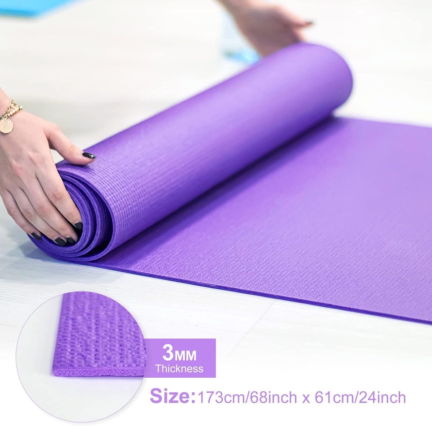 3 mm Thin Yoga Mats Lightweigh - Yoga Fitness Class recension och pris